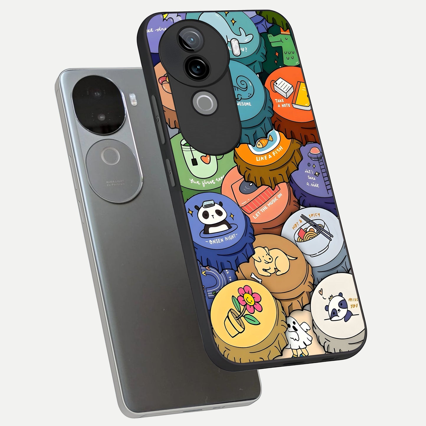  Coins Patterns phone case for iQOO Z9s showing premium glass back cover with detailed artwork