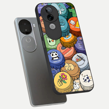  Coins Patterns phone case for iQOO Z9s showing premium glass back cover with detailed artwork