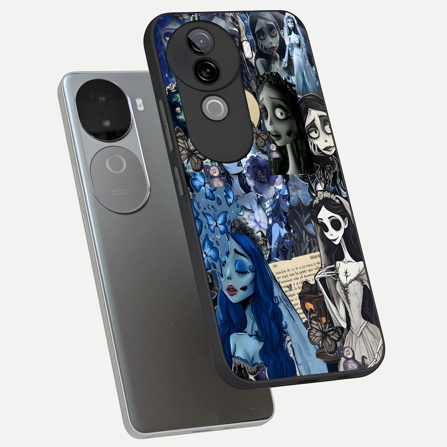  Corpse Bride Posters phone case for iQOO Z9s showing premium glass back cover with detailed artwork
