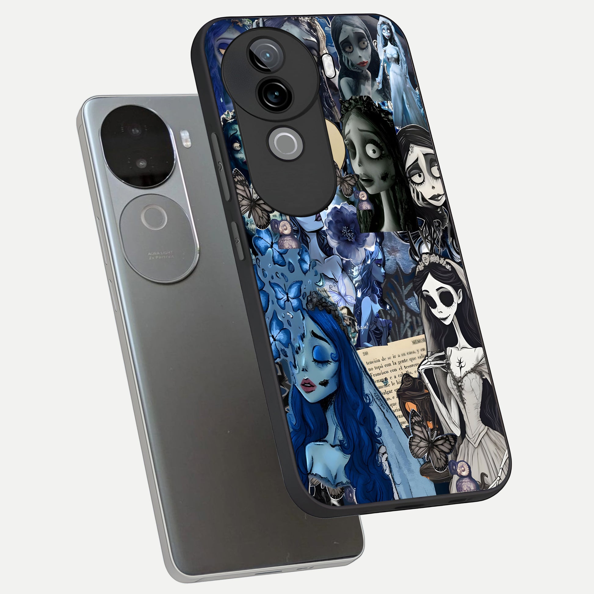  Corpse Bride Posters phone case for iQOO Z9s showing premium glass back cover with detailed artwork