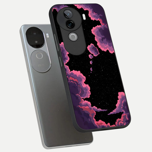  Cosmic Cloud Journey phone case for iQOO Z9s showing premium glass back cover with detailed artwork