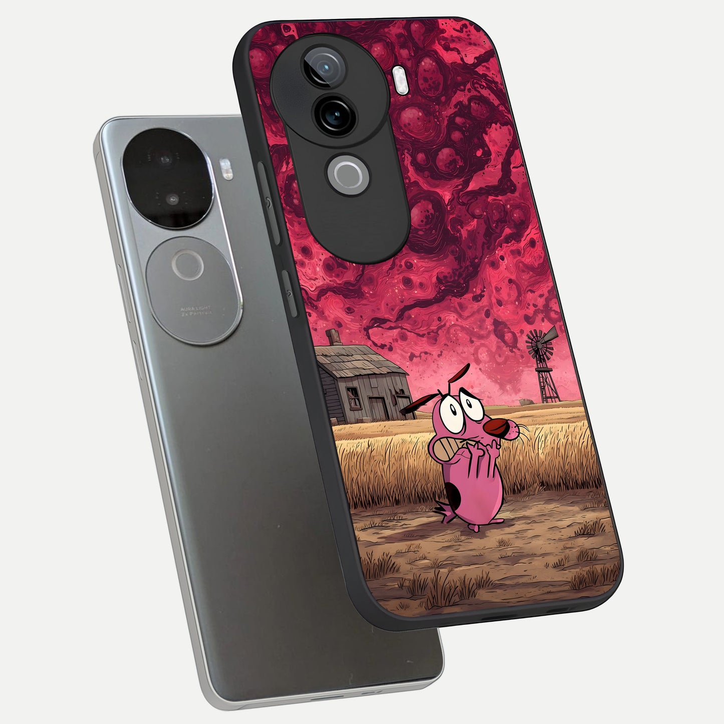  Courage Under Sky phone case for iQOO Z9s showing premium glass back cover with detailed artwork