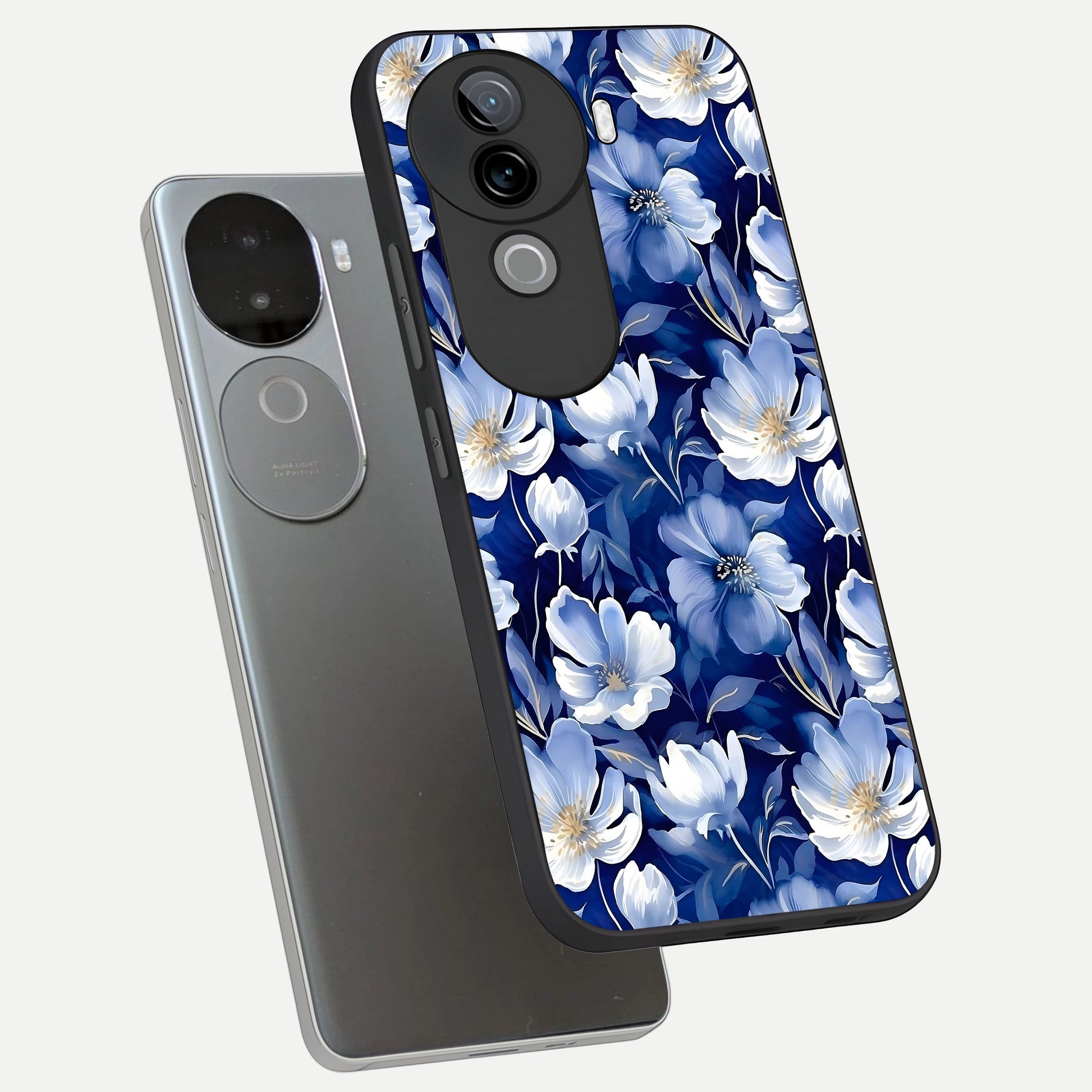 Cute Floral Patterns phone case for iQOO Z9s showing premium glass back cover with detailed artwork