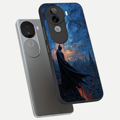  Dark Knight Dusk phone case for iQOO Z9s showing premium glass back cover with detailed artwork