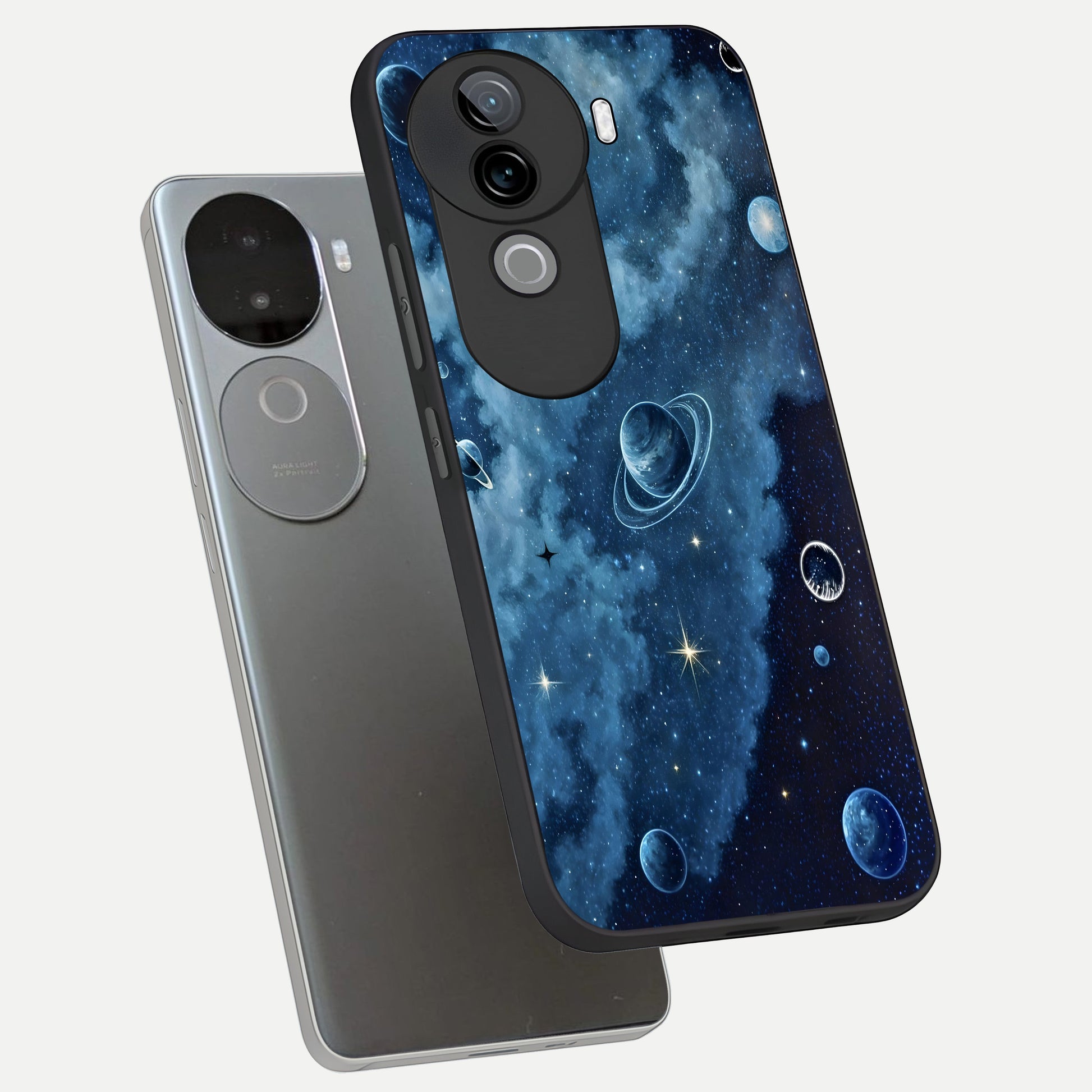  Galaxy Dream Space phone case for iQOO Z9s showing premium glass back cover with detailed artwork