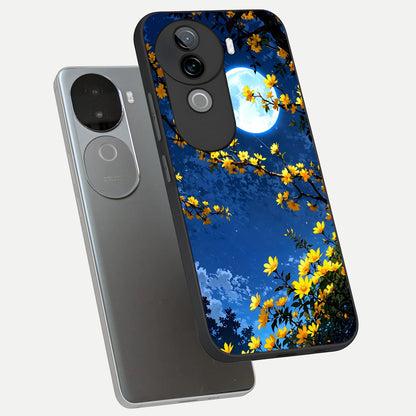  Golden Night Glow phone case for iQOO Z9s showing premium glass back cover with detailed artwork