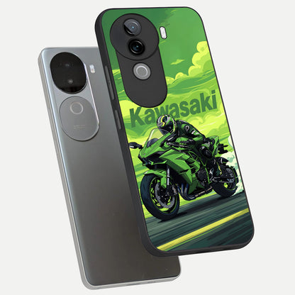  Greenery Sky phone case for iQOO Z9s showing premium glass back cover with detailed artwork