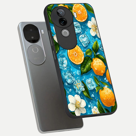  Ice Cube With Orange phone case for iQOO Z9s showing premium glass back cover with detailed artwork
