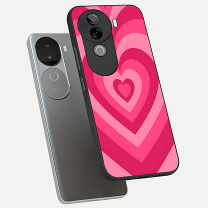  Layered Love Hearts phone case for iQOO Z9s showing premium glass back cover with detailed artwork