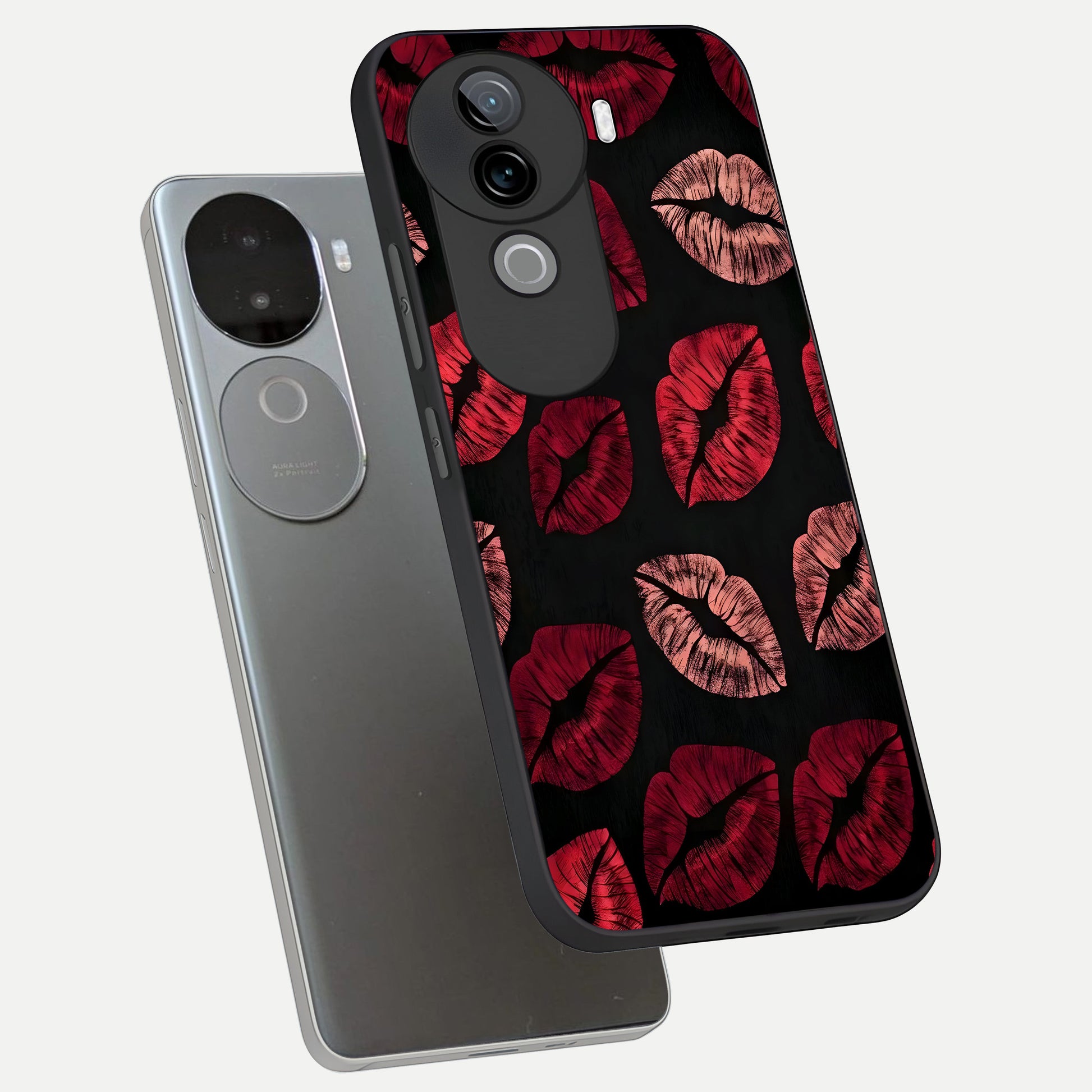  Midnight Kiss Love phone case for iQOO Z9s showing premium glass back cover with detailed artwork