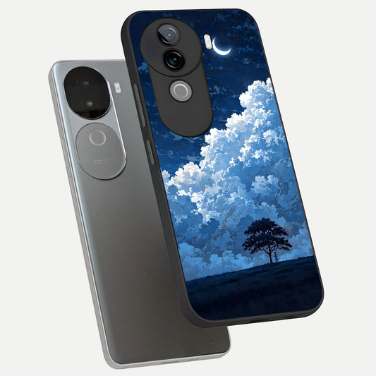  Midnight Sky Serenity phone case for iQOO Z9s showing premium glass back cover with detailed artwork