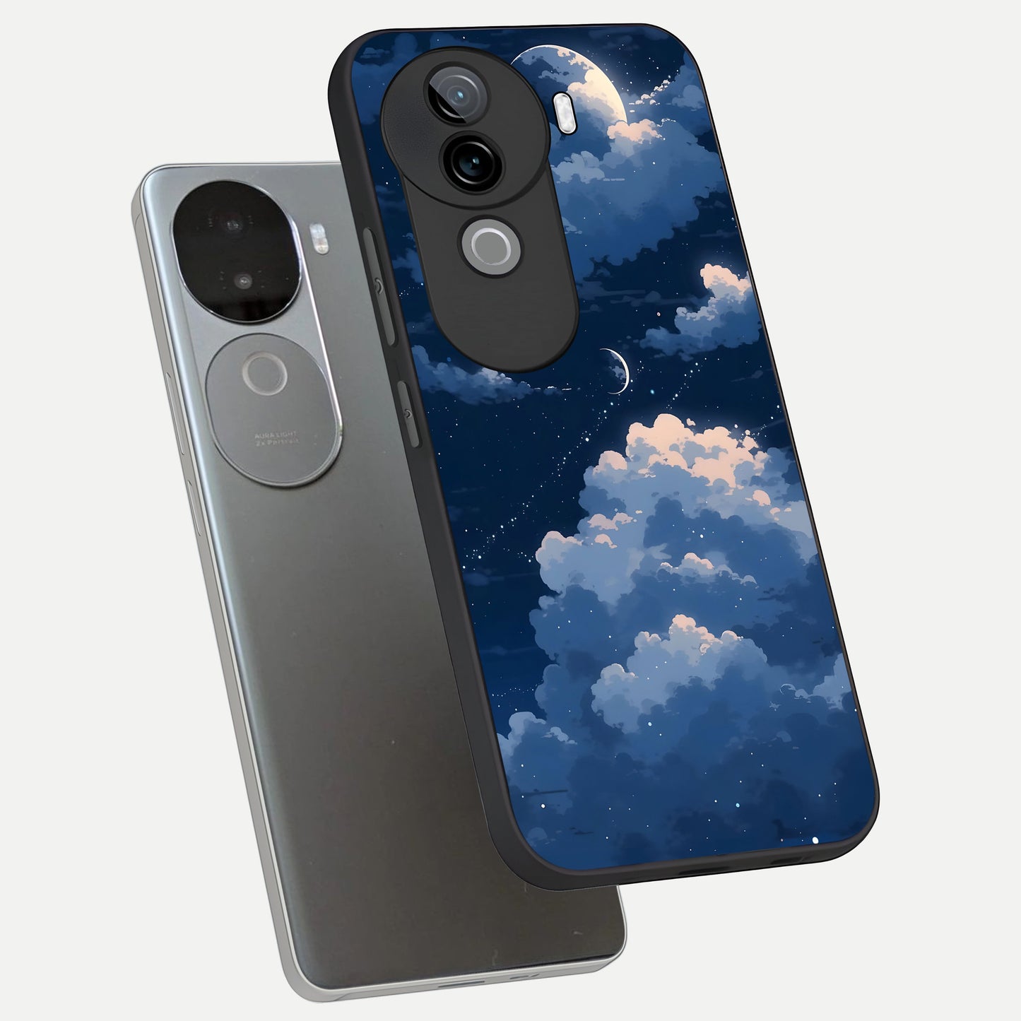  Moon Dream Haze phone case for iQOO Z9s showing premium glass back cover with detailed artwork