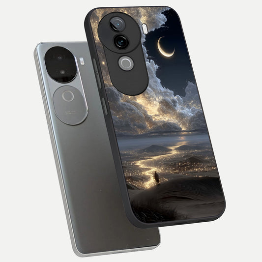  Moonlight Spark Path phone case for iQOO Z9s showing premium glass back cover with detailed artwork