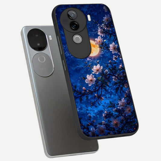  Moonlit Blossoms Night phone case for iQOO Z9s showing premium glass back cover with detailed artwork