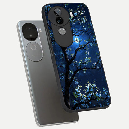  Mystic Floral Night phone case for iQOO Z9s showing premium glass back cover with detailed artwork