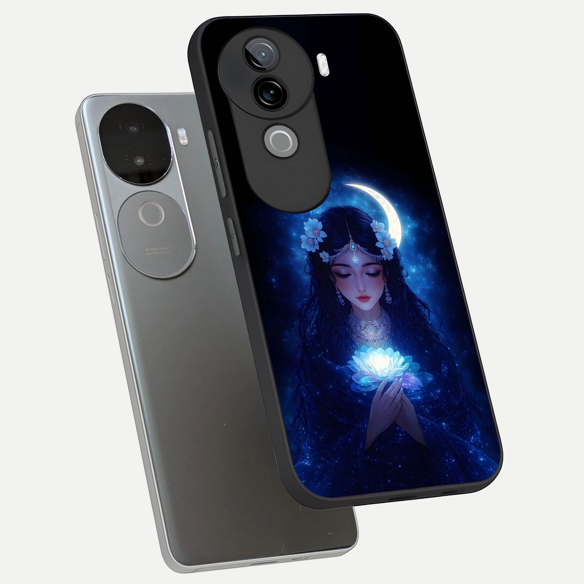  Mystic Moon Queen phone case for iQOO Z9s showing premium glass back cover with detailed artwork