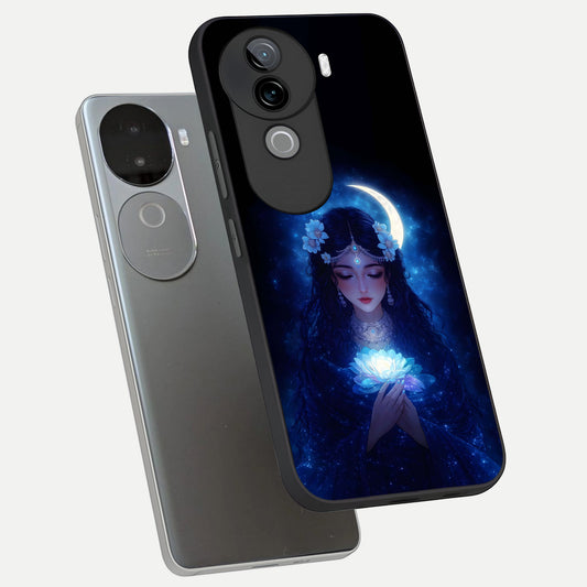  Mystic Moon Queen phone case for iQOO Z9s showing premium glass back cover with detailed artwork