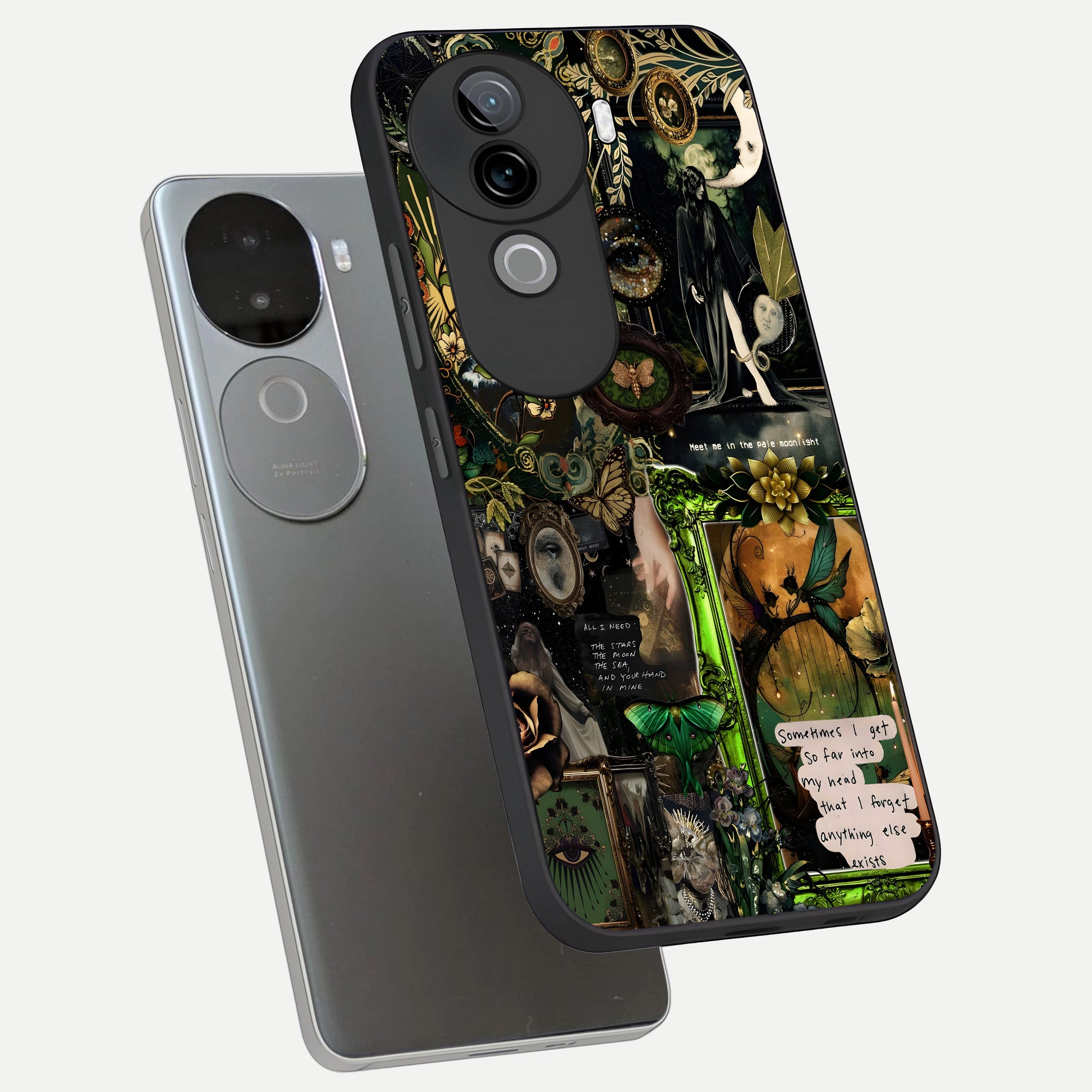  Mystic Woods Secret phone case for iQOO Z9s showing premium glass back cover with detailed artwork