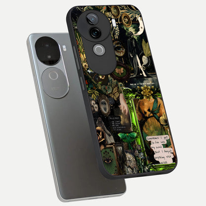  Mystic Woods Secret phone case for iQOO Z9s showing premium glass back cover with detailed artwork
