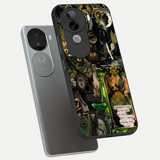 Mystic Woods Secret phone case for iQOO Z9s showing premium glass back cover with detailed artwork