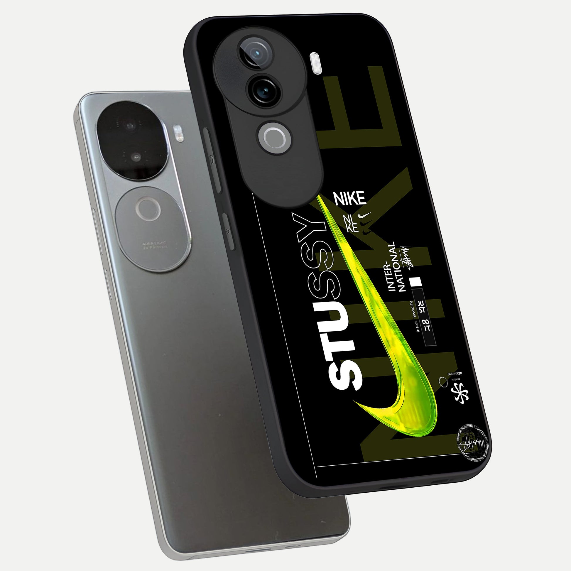  Neon Street Edition phone case for iQOO Z9s showing premium glass back cover with detailed artwork