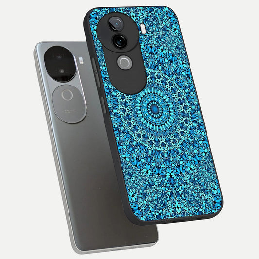  Ocean Bloom Mandala phone case for iQOO Z9s showing premium glass back cover with detailed artwork