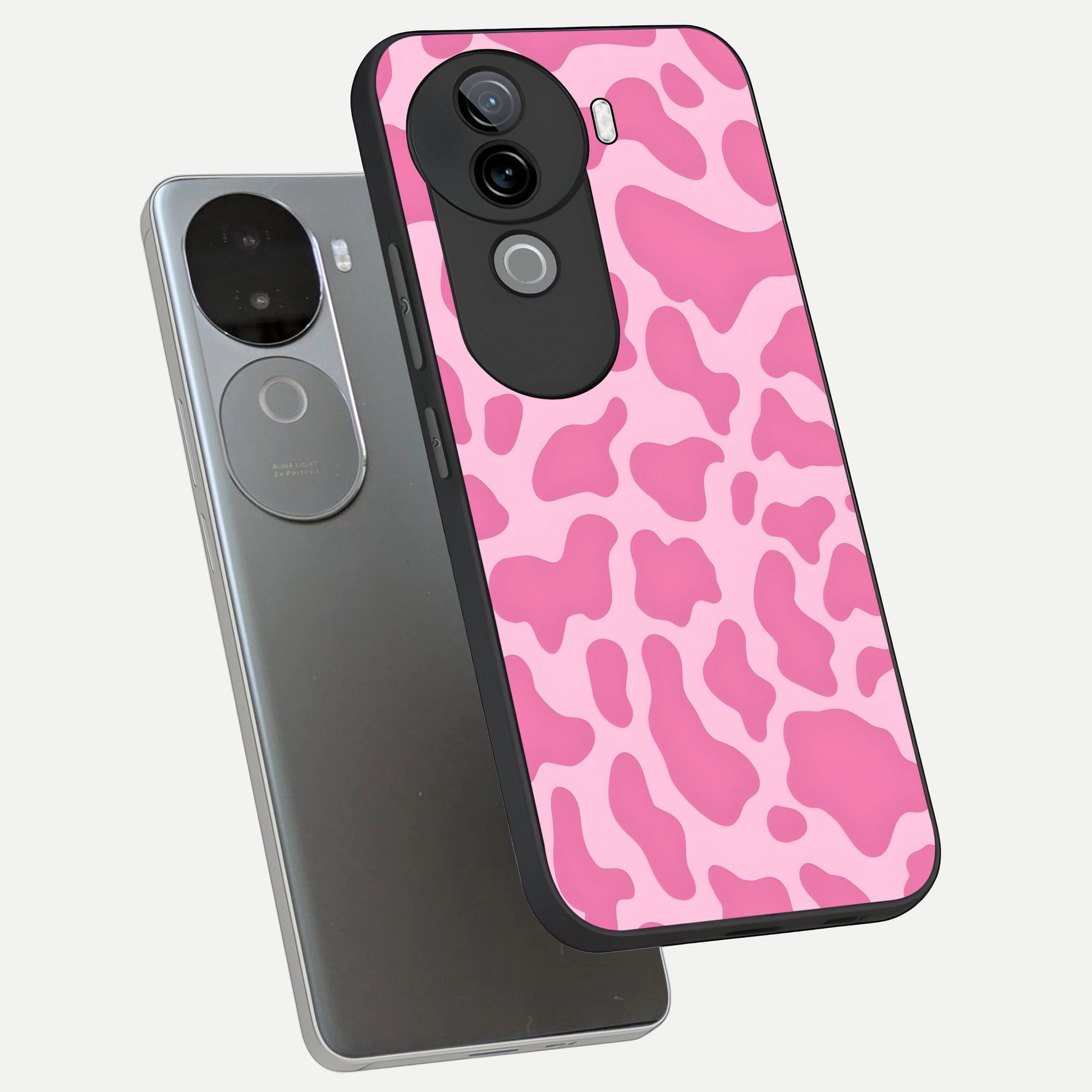  Pinkish Scenery phone case for iQOO Z9s showing premium glass back cover with detailed artwork
