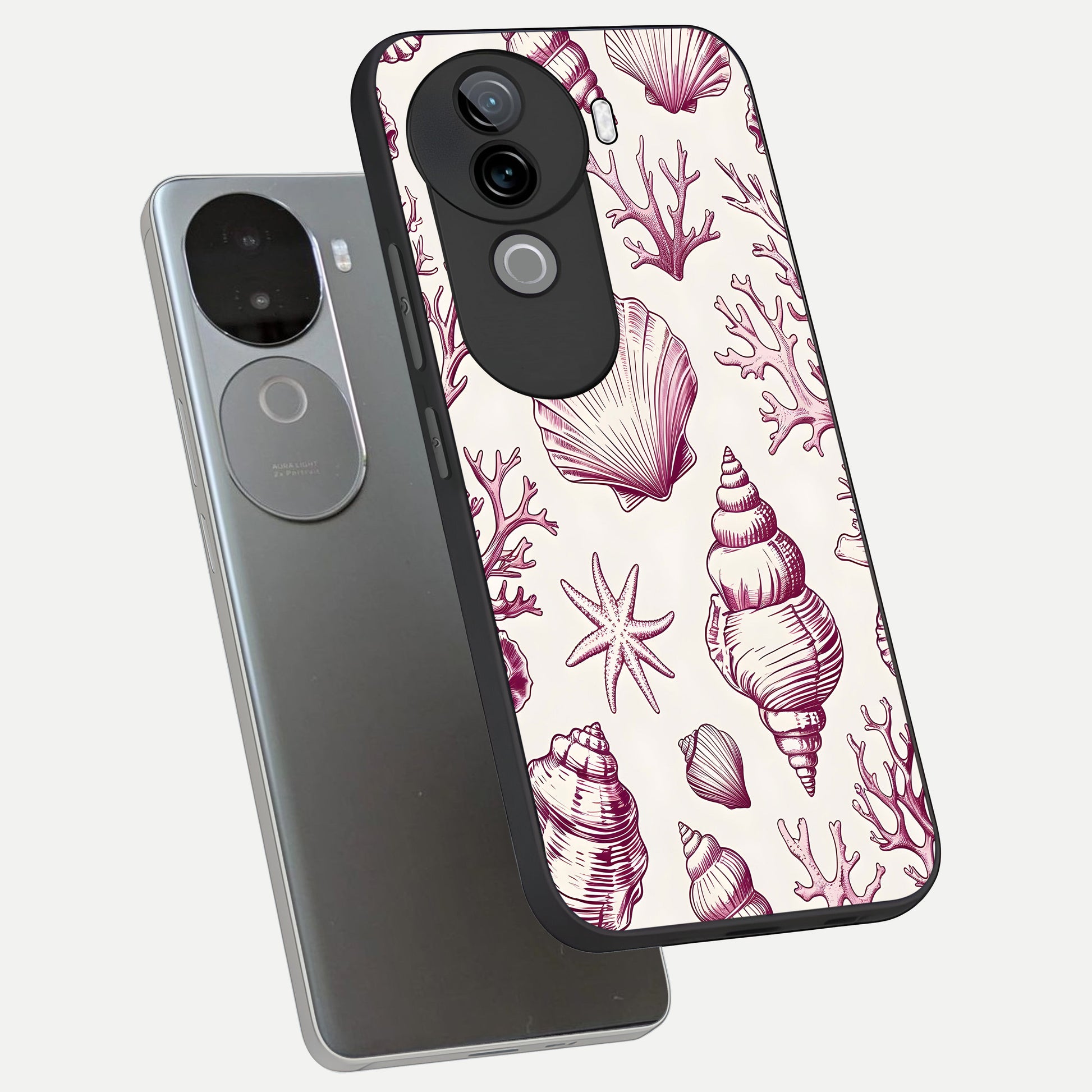  Pink Power Sparks phone case for iQOO Z9s showing premium glass back cover with detailed artwork