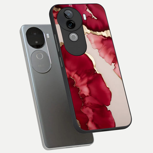  Pink And White Marble phone case for iQOO Z9s showing premium glass back cover with detailed artwork