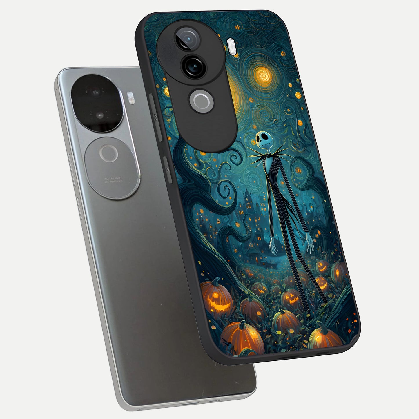  Pumpkin Moonlight Tale phone case for iQOO Z9s showing premium glass back cover with detailed artwork