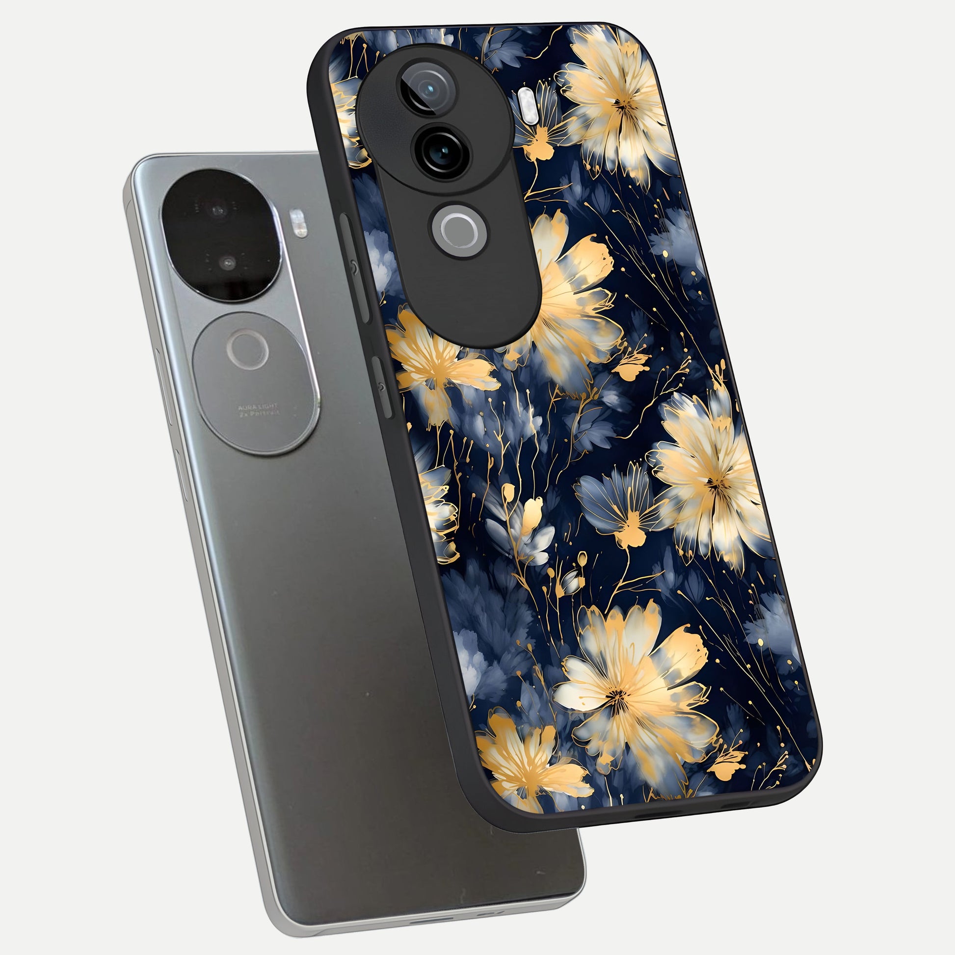  Royal Petal Dream phone case for iQOO Z9s showing premium glass back cover with detailed artwork