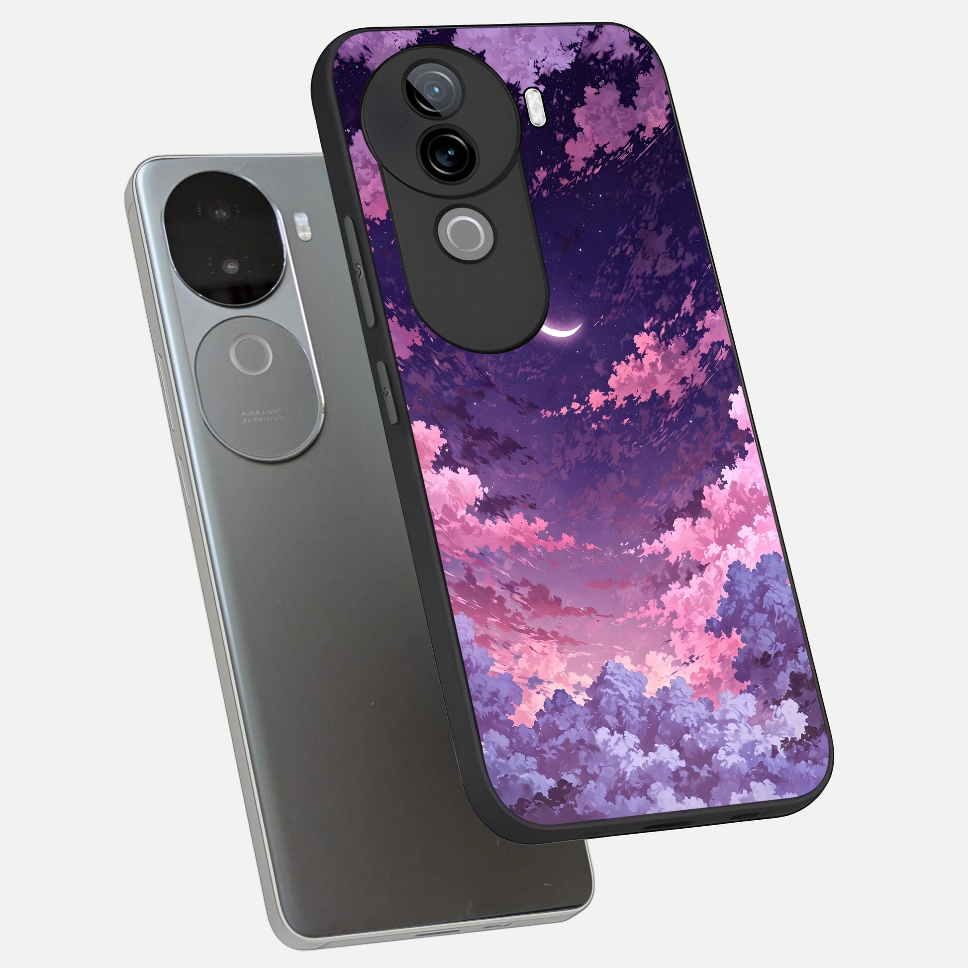  Sky Drift Clouds phone case for iQOO Z9s showing premium glass back cover with detailed artwork