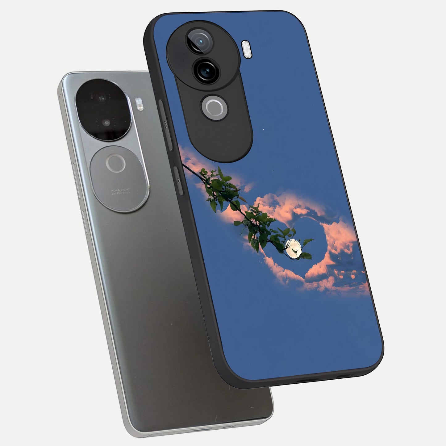  Sky Under Tree phone case for iQOO Z9s showing premium glass back cover with detailed artwork