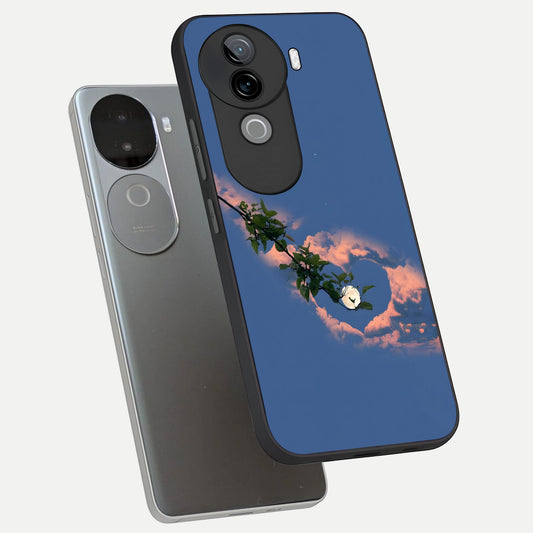  Sky Under Tree phone case for iQOO Z9s showing premium glass back cover with detailed artwork