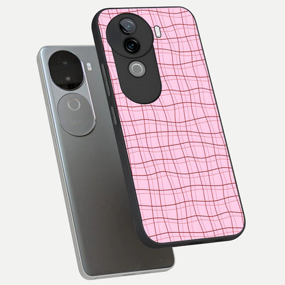  Soft Grid Bliss phone case for iQOO Z9s showing premium glass back cover with detailed artwork
