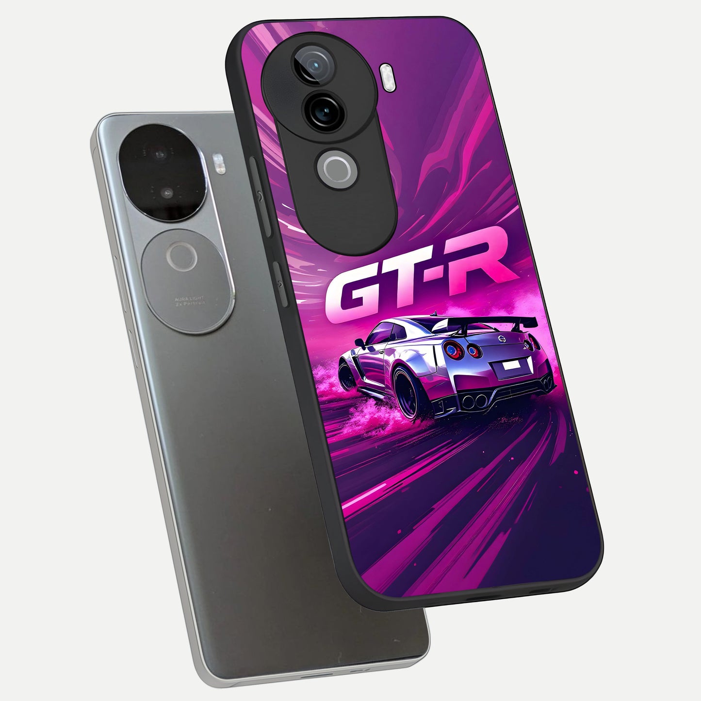  Speed Drift Legend phone case for iQOO Z9s showing premium glass back cover with detailed artwork