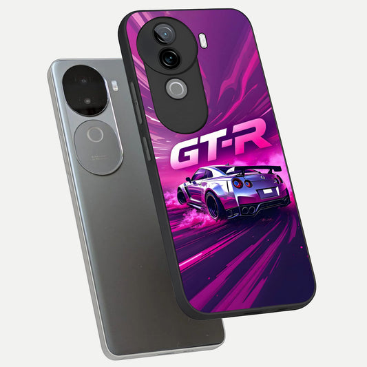  Speed Drift Legend phone case for iQOO Z9s showing premium glass back cover with detailed artwork