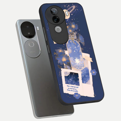  Starlit Cosmic Jar phone case for iQOO Z9s showing premium glass back cover with detailed artwork