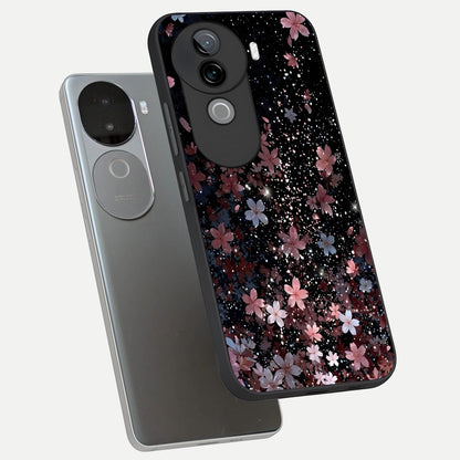  Starlit Flower Dreams phone case for iQOO Z9s showing premium glass back cover with detailed artwork