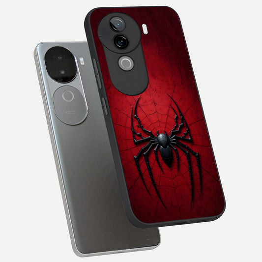  Superhero Web Emblem phone case for iQOO Z9s showing premium glass back cover with detailed artwork