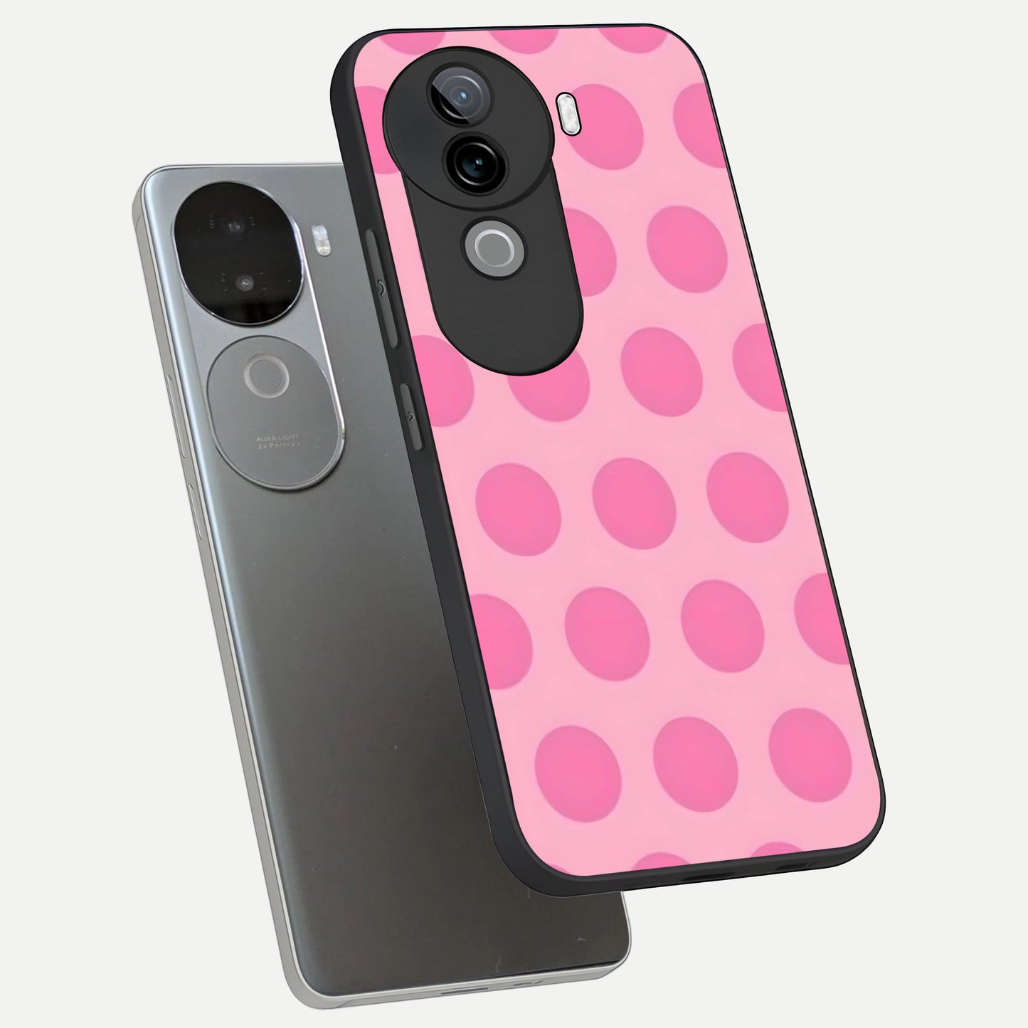  Sweet Dot Dreams phone case for iQOO Z9s showing premium glass back cover with detailed artwork