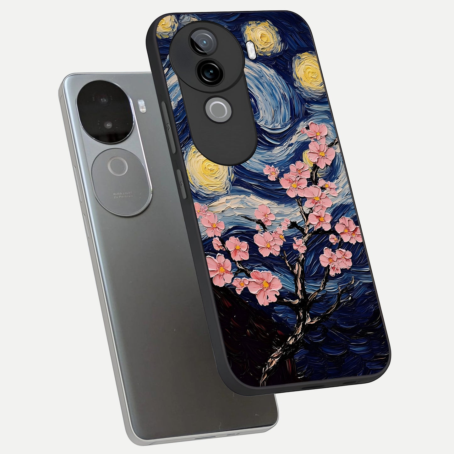  Van Gogh Scenery phone case for iQOO Z9s showing premium glass back cover with detailed artwork