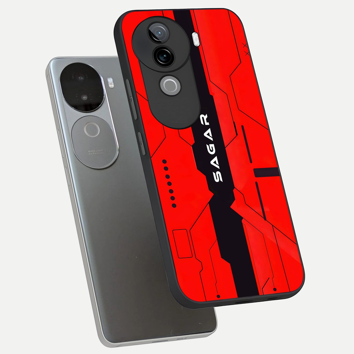  Voltage Rise CYBERPUNK Custom Name phone case for iQOO Z9s showing premium custom name glass back cover