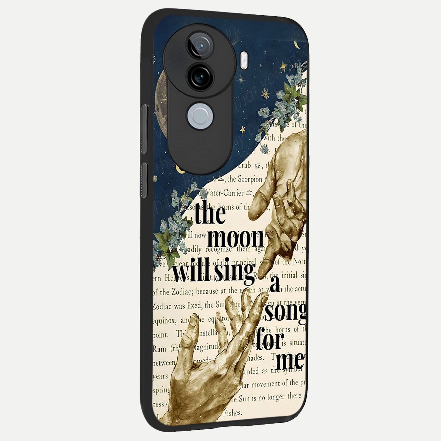  Aesthetic Divine back cover for iQOO Z9s slim fit glass case with vibrant aesthetic design
