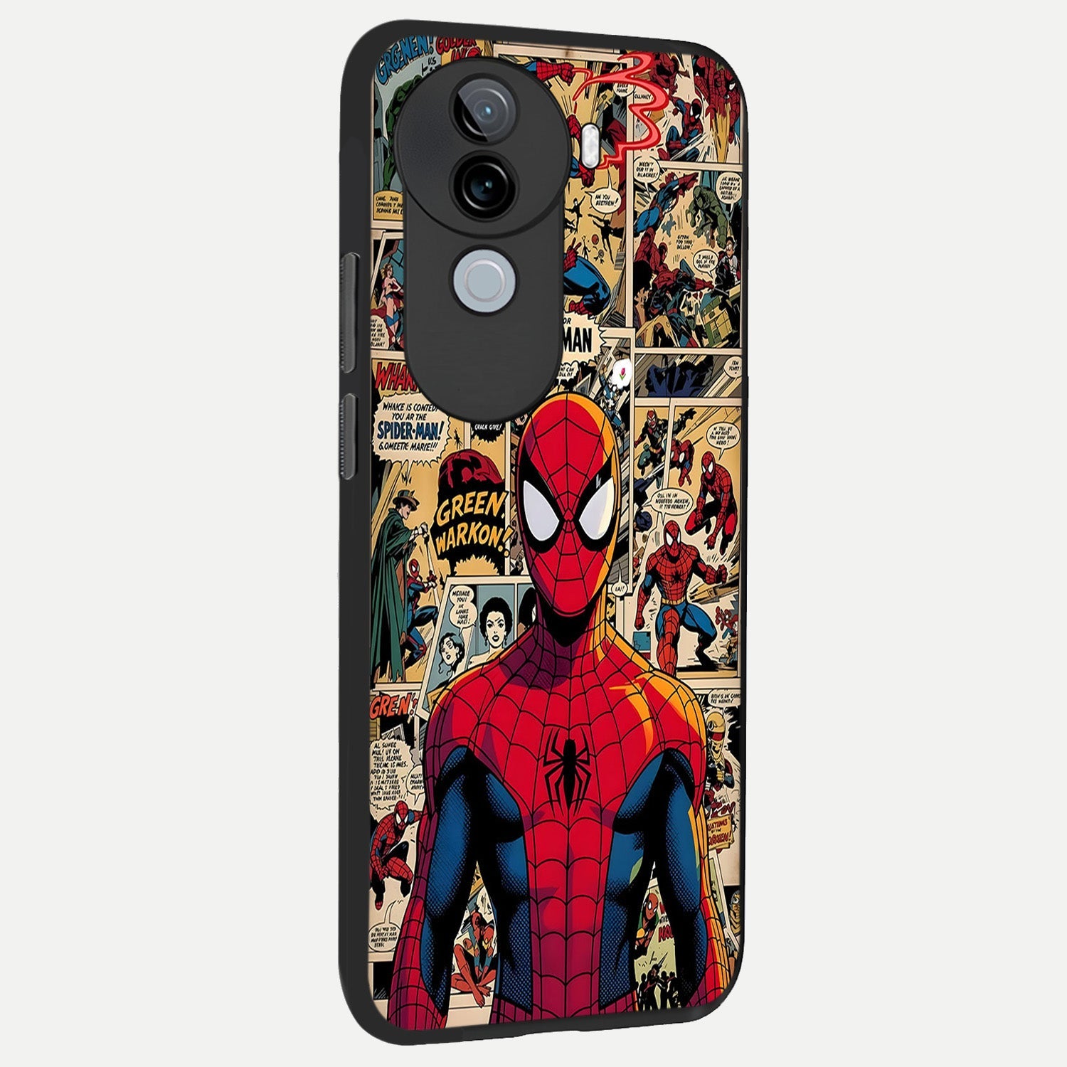  Aesthetic Spider back cover for iQOO Z9s slim fit glass case with vibrant aesthetic design