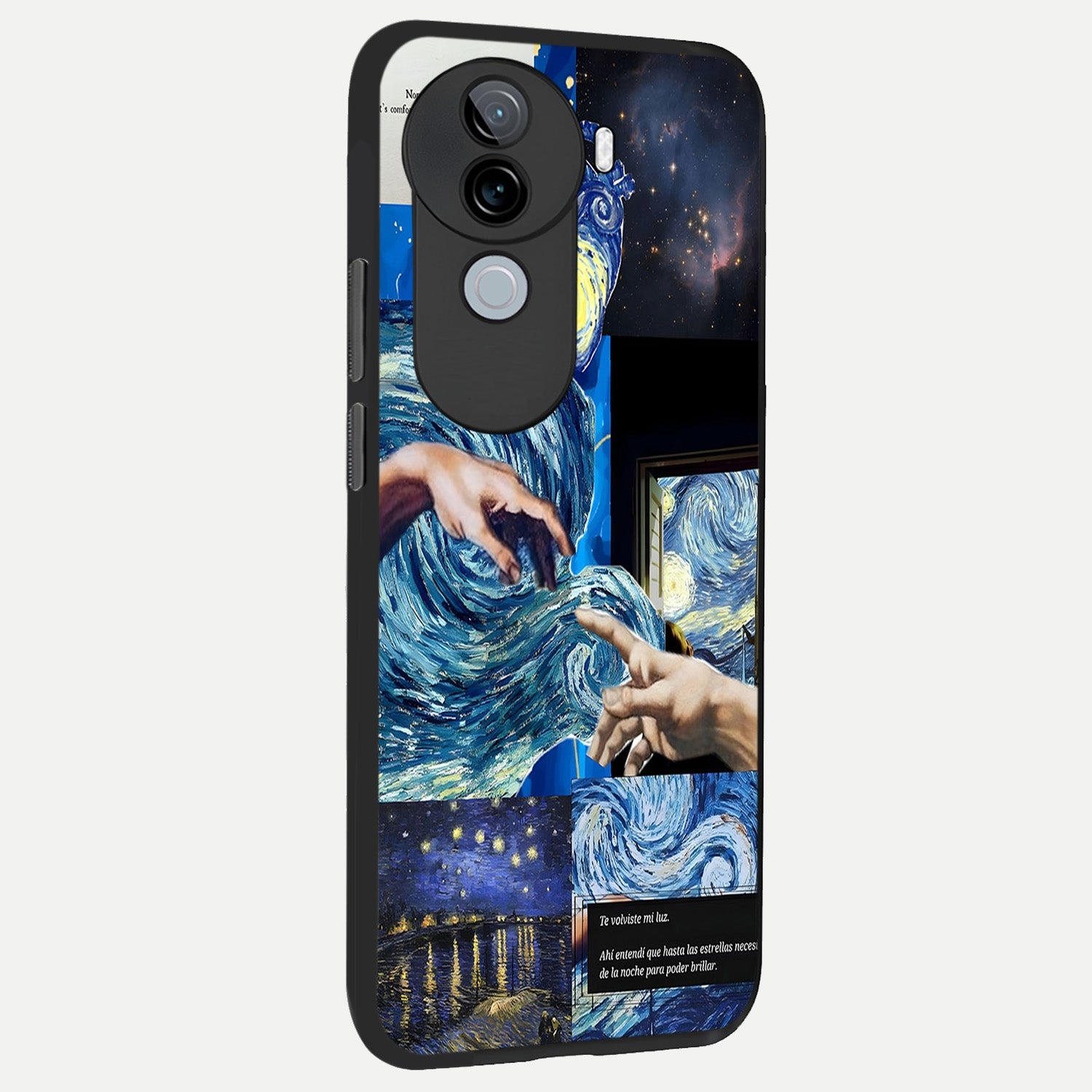  Aesthetic Vando Hands back cover for iQOO Z9s slim fit glass case with vibrant aesthetic design