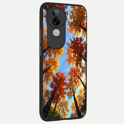  Autumn Sky Rise back cover for iQOO Z9s slim fit glass case with vibrant aesthetic design