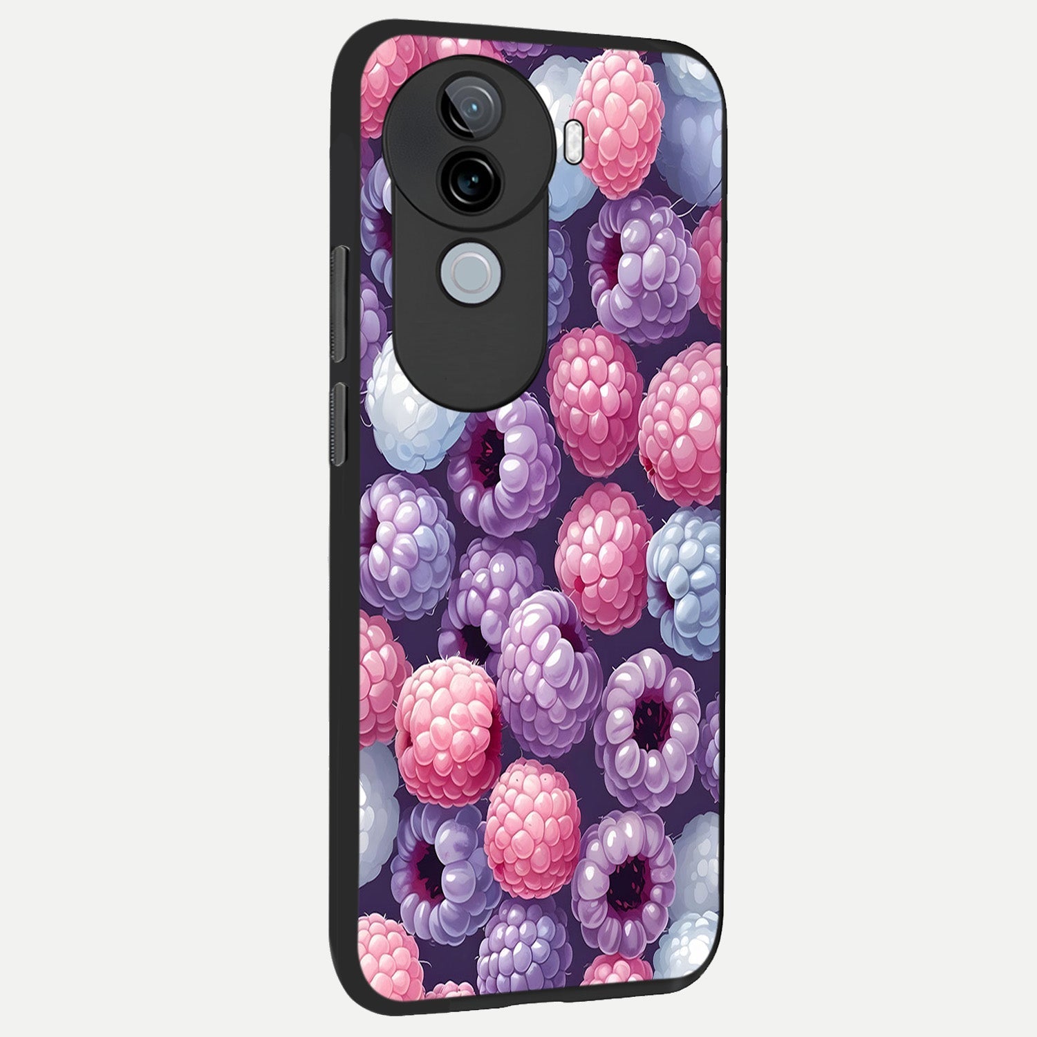 Berry Candy Pop back cover for iQOO Z9s slim fit glass case with vibrant aesthetic design