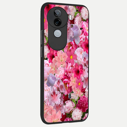  Bloom Crush Fantasy back cover for iQOO Z9s slim fit glass case with vibrant aesthetic design