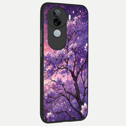  Blossom Tree back cover for iQOO Z9s slim fit glass case with vibrant aesthetic design